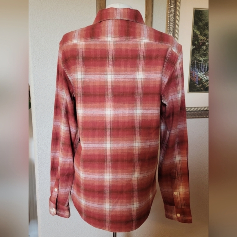 FRYE AND CO Red and White Plaid Button Down Shirt - Picture 4 of 11